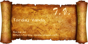 Torday Vanda névjegykártya